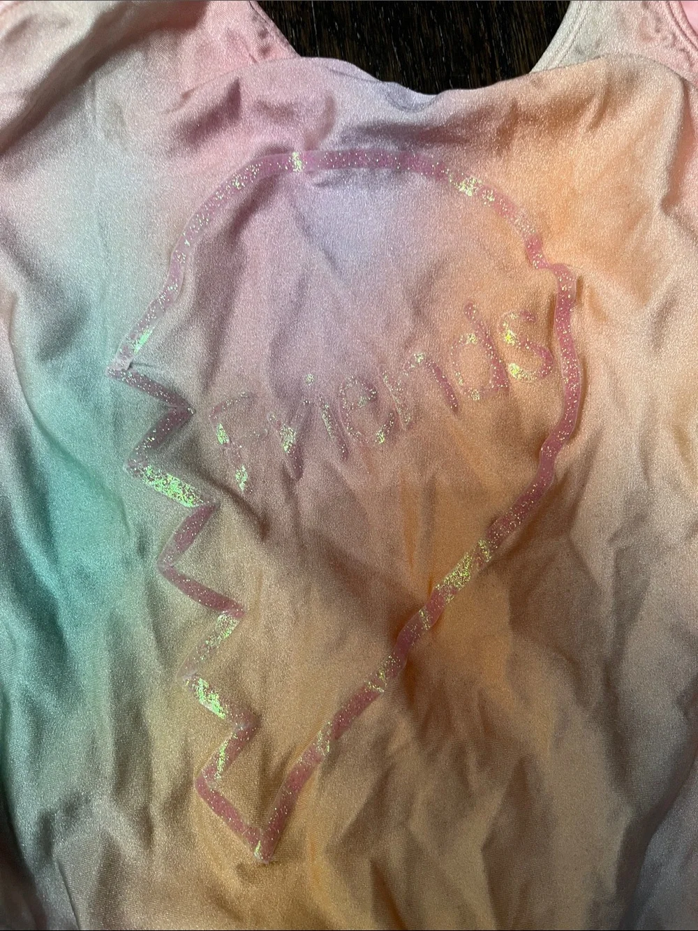 Pilyq “Friends” tie dye Pastel Pink and Shimmery Gold One-Piece